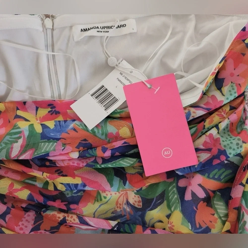 Amanda Uprichard Anja Strapless Ruched Mini Dress Paradiso Large NWT - Picture 10 of 14